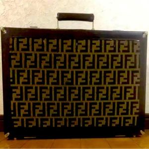 Fendi 1950's Vintage Zucca Attaché Briefcase